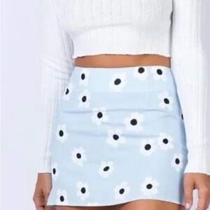 Princess Polly Light Blue Floral Mini Skirt
